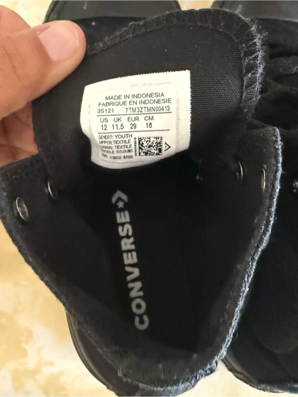 Converse Kids Black High-Top Sneakers with Logo Insole